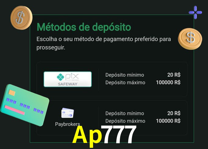 O cassino Ap777 oferece uma grande variedade de métodos de pagamento